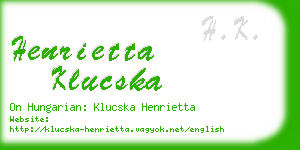 henrietta klucska business card